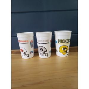 Vintage 90s Set of‎ 3 NFL Cups